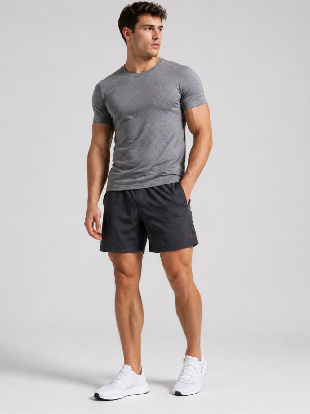 RHONE Black Athletic Training Shorts with Subtle Red Logo Size XXL